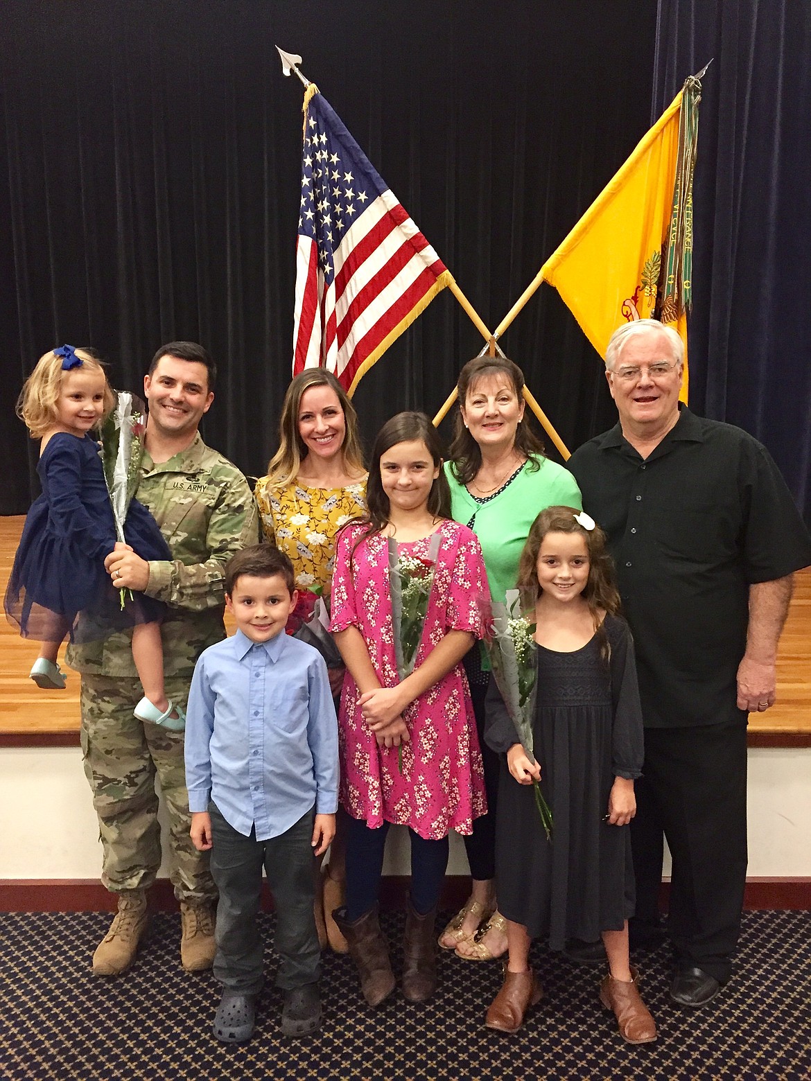 Madeline Israel, U.S. Army Captain Will Israel, Mason Israel, his wife, Amy Israel, Olivia Israel, his mother, Lana Nelson, Addison Israel and his father Bruce Nelson.
Courtesy photo