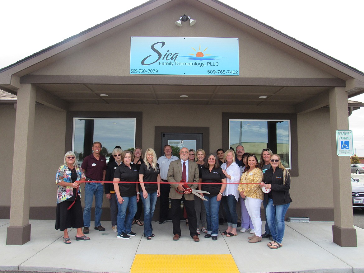 The Moses Lake Chamber of Commerce celebrated with a ribbon-cutting for Sica Family Dermatology’s new office at 827 Colonial Ave., Suite C, Moses Lake, on June 11. More information can be found at www.sicadermatology.com.