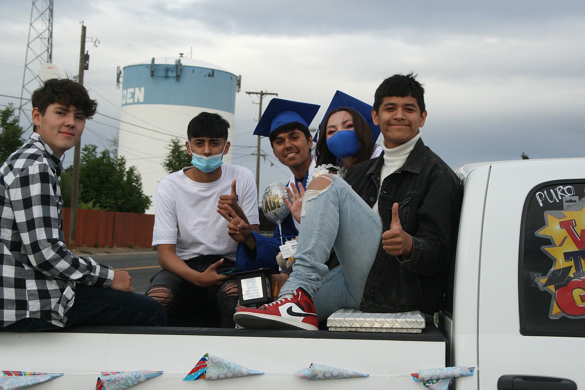 Warden High School seniors arrived at the ceremony in style with a pre-graduation car parade June 11.