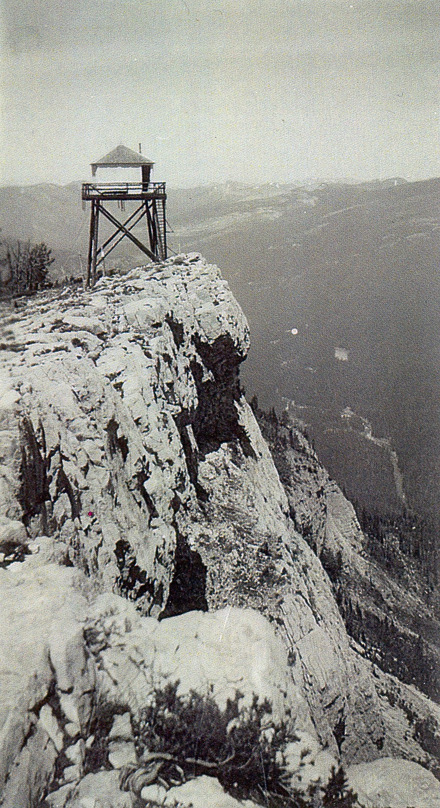 The Limestone Lookout sits high above the valley below. (photo courtesy of the Northwest Montana Lookout Association)