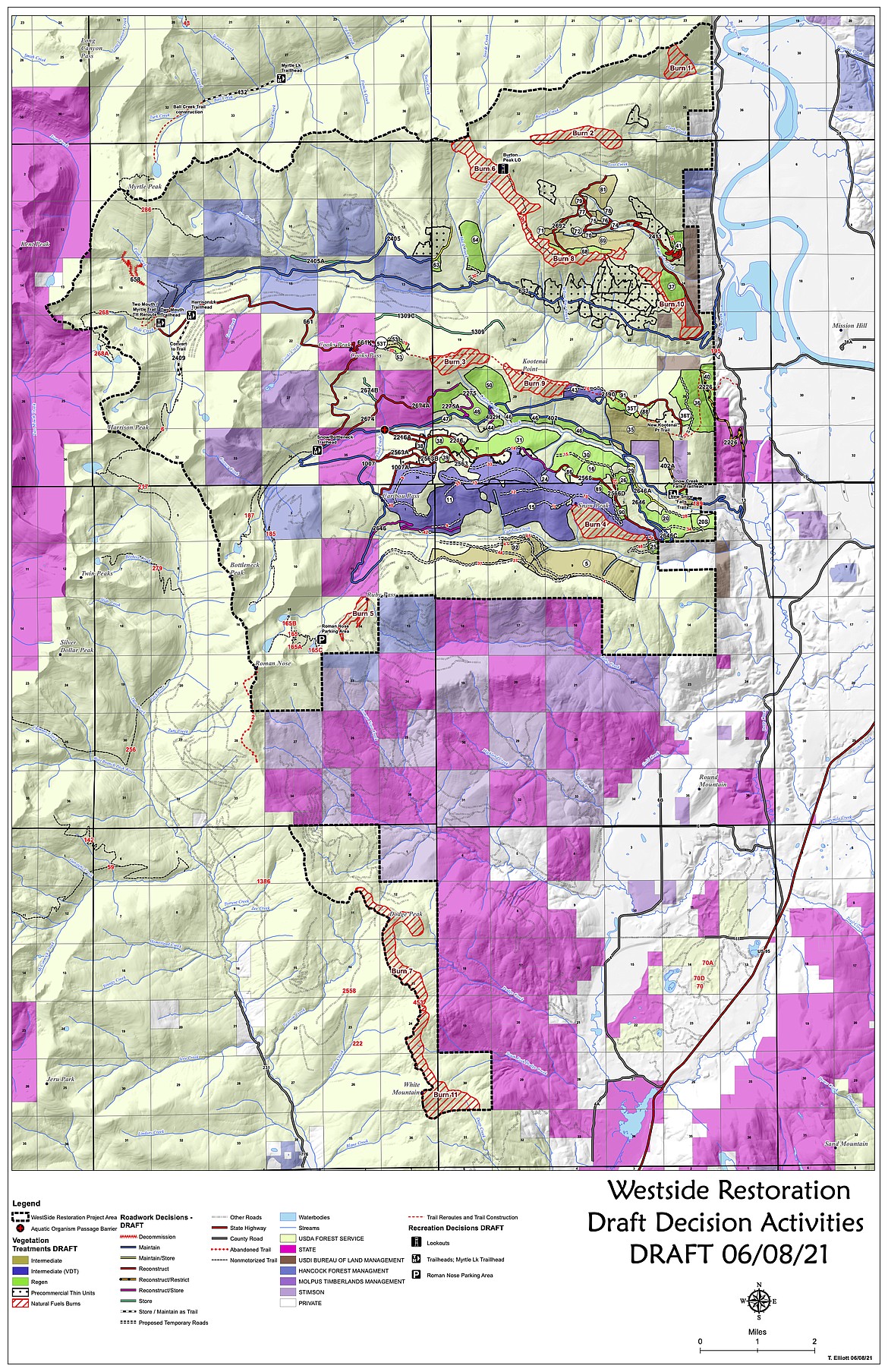 (Photo courtesy of Idaho Panhandle National Forests)
Map of Westside Restoration Project