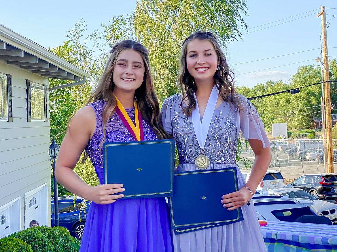 2020 Distinguished Young Women first runner up Lacey Moser, left, and winner Lauren Tolley.