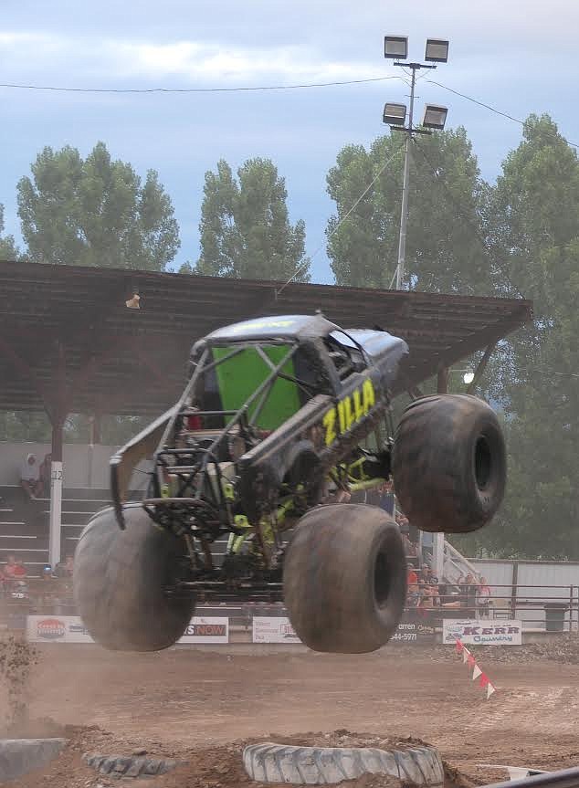 Texas-based Hylite Real Entertainment put on a entertaining show last weekend for the fans at the Sanders County Fairgrounds with its monster truck show in Plains.  The shows were the first of several planned for this summer, including in Idaho, New Mexico, Wyoming, Texas, Louisiana and Oklahoma. (Adam Linsday/Valley Press)