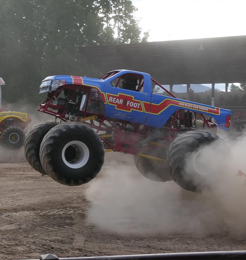 Texas-based Hylite Real Entertainment put on a entertaining show last weekend for the fans at the Sanders County Fairgrounds with its monster truck show in Plains.  The shows were the first of several planned for this summer, including in Idaho, New Mexico, Wyoming, Texas, Louisiana and Oklahoma. (Adam Linsday/Valley Press)