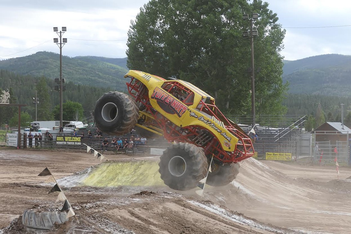 Texas-based Hylite Real Entertainment put on a entertaining show last weekend for the fans at the Sanders County Fairgrounds with its monster truck show in Plains.  The shows were the first of several planned for this summer, including in Idaho, New Mexico, Wyoming, Texas, Louisiana and Oklahoma. (Adam Linsday/Valley Press)