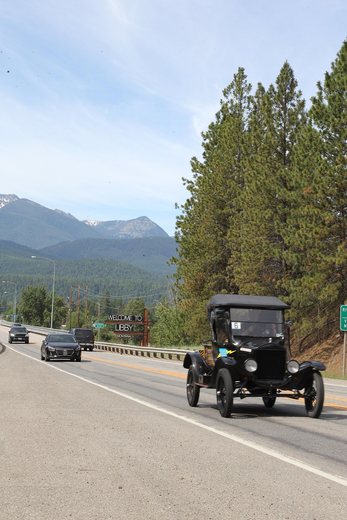 Model T Fords cruised through Libby on June 21 as part of the Montana 500, annual Model T endurance race based in Kalispell this year. (Will Langhorne/The Western News)