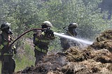 Libby firefighters douse hay fire north of town