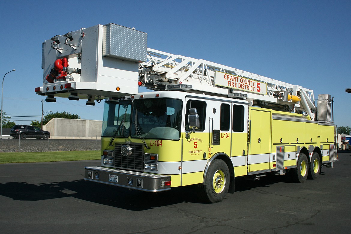 Grant County Fire District 5 took advantage of their expertise in fire truck repair when buying a new ladder truck (pictured).