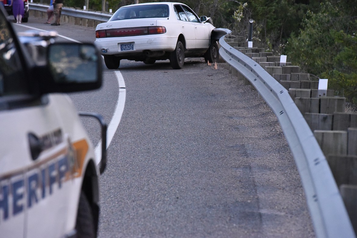 Libby first responders headed to mile marker 15 of state Highway 37 for a single vehicle wreck in the evening hours of June 25. No one was injured in the crash. Montana Highway Patrol is investigating. (Derrick Perkins/The Western News)