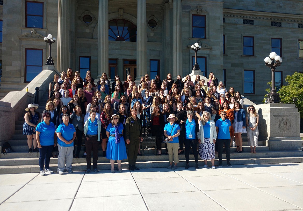 Students from Flathead, Whitefish and Stillwater Christian high schools were nominated to attend the 2021 Montana American Legion Auxiliary Girls State, an immersive program that teaches students how government operates, from June 13-19 in Helena. Local delegates included: Cadence Dean, Hannah Pieri, Rylee Houser, Emily Hove, Kennedy Postovit Leah Spangler and Ila-Pearl Stevens, all from Flathead, Emma Linn from Stillwater and Maile Vine of Whitefish High School. Spangler was elected governor of Girls State. (Photo provided)