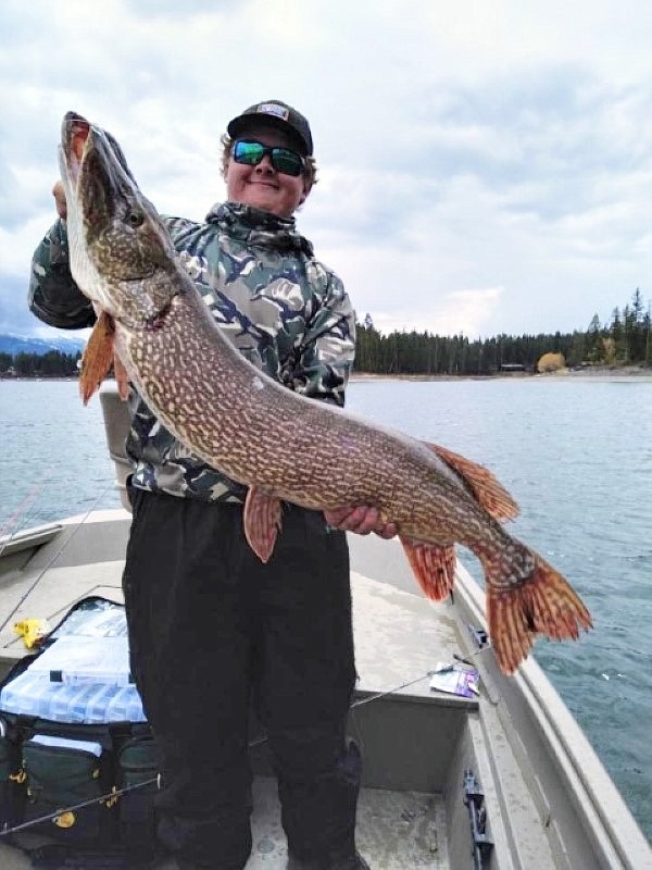 Wyatt shows off a 27-pound, 4-ounce pike he caught in April at Echo Lake.