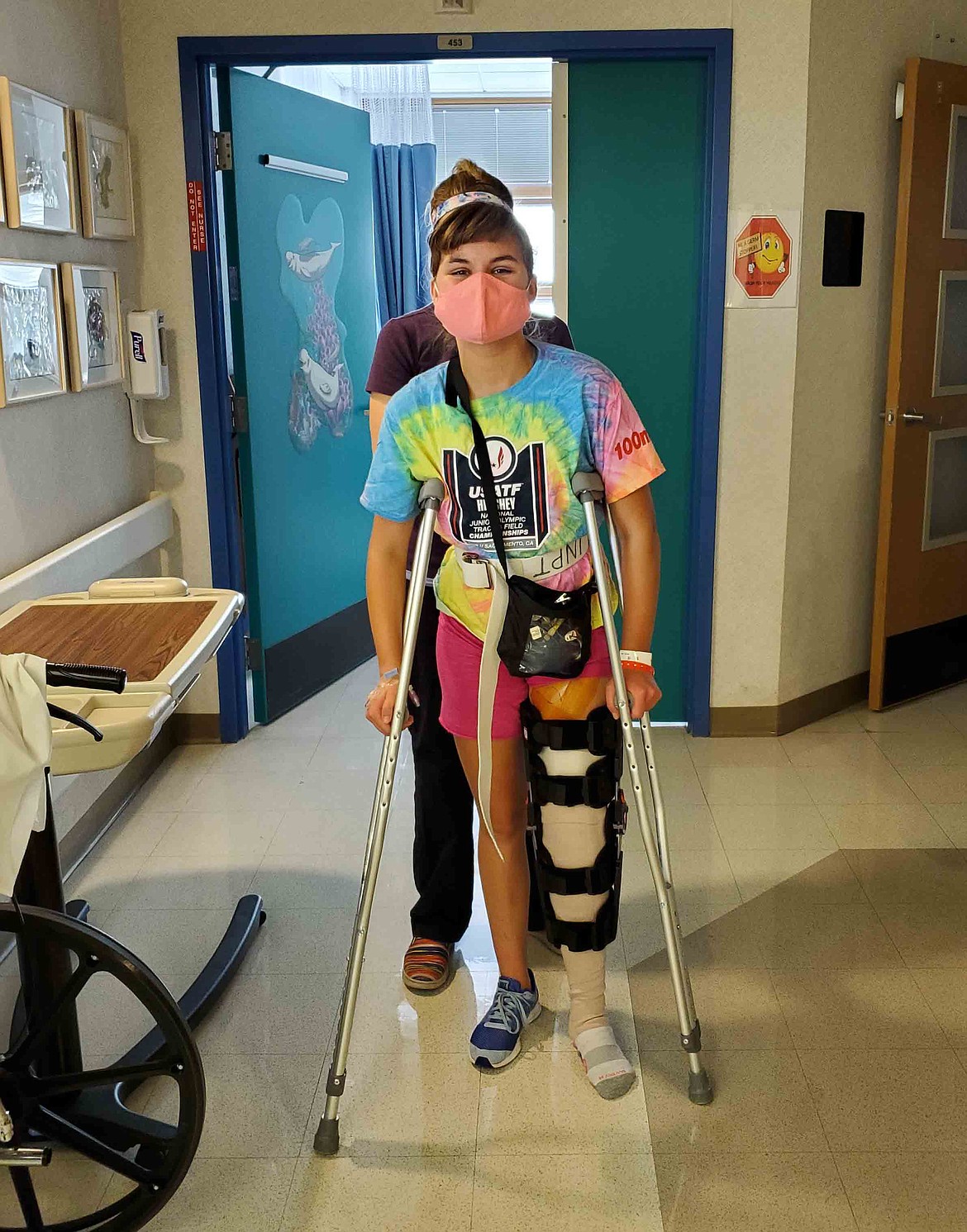Incoming Coeur d'Alene High School freshman Mari Nelson is on track to compete in the 2021 National Junior Olympics Track and Field Championships, despite tearing her ACL last summer. She underwent surgery at the Shriners Hospitals for Children and is back to running her same speed in less than a year.