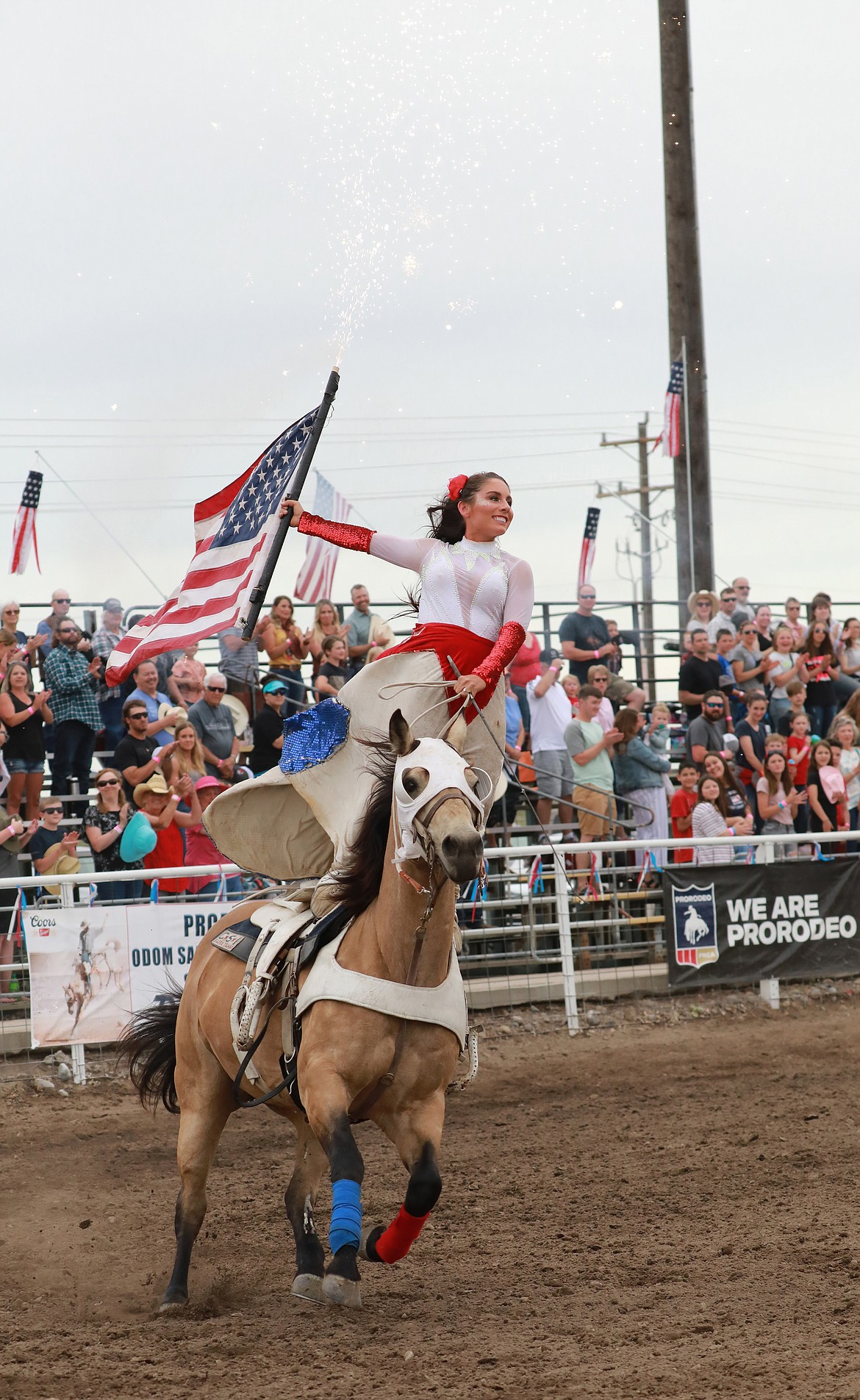 Haley Proctor takes a turn around the ring at this year’s Coulee City PRCA Last Stand Rodeo.