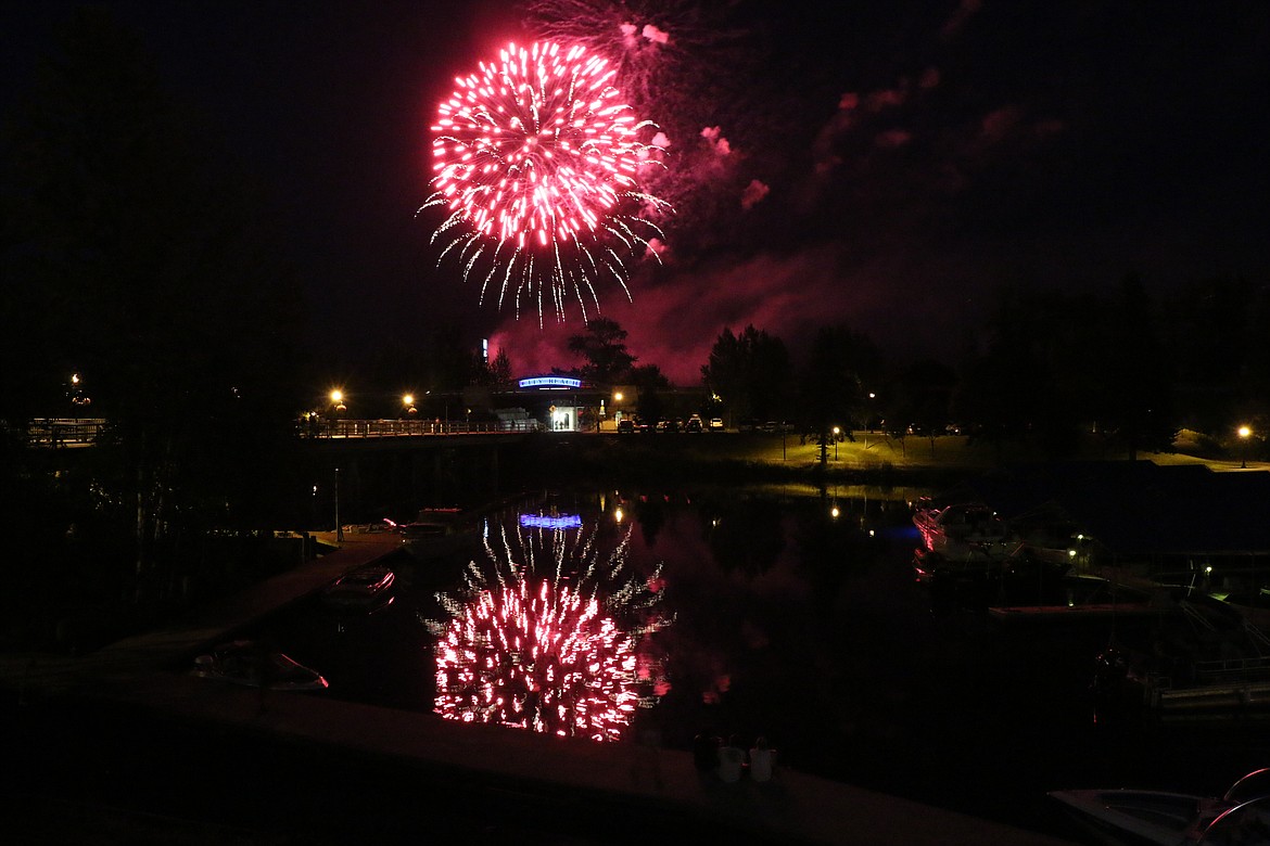 Fireworks light up the sky of downtown Sandpoint.