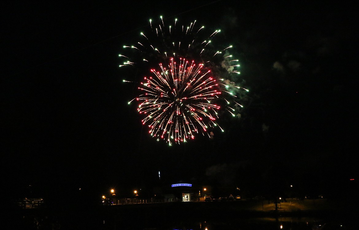 Fireworks light up the sky of downtown Sandpoint.