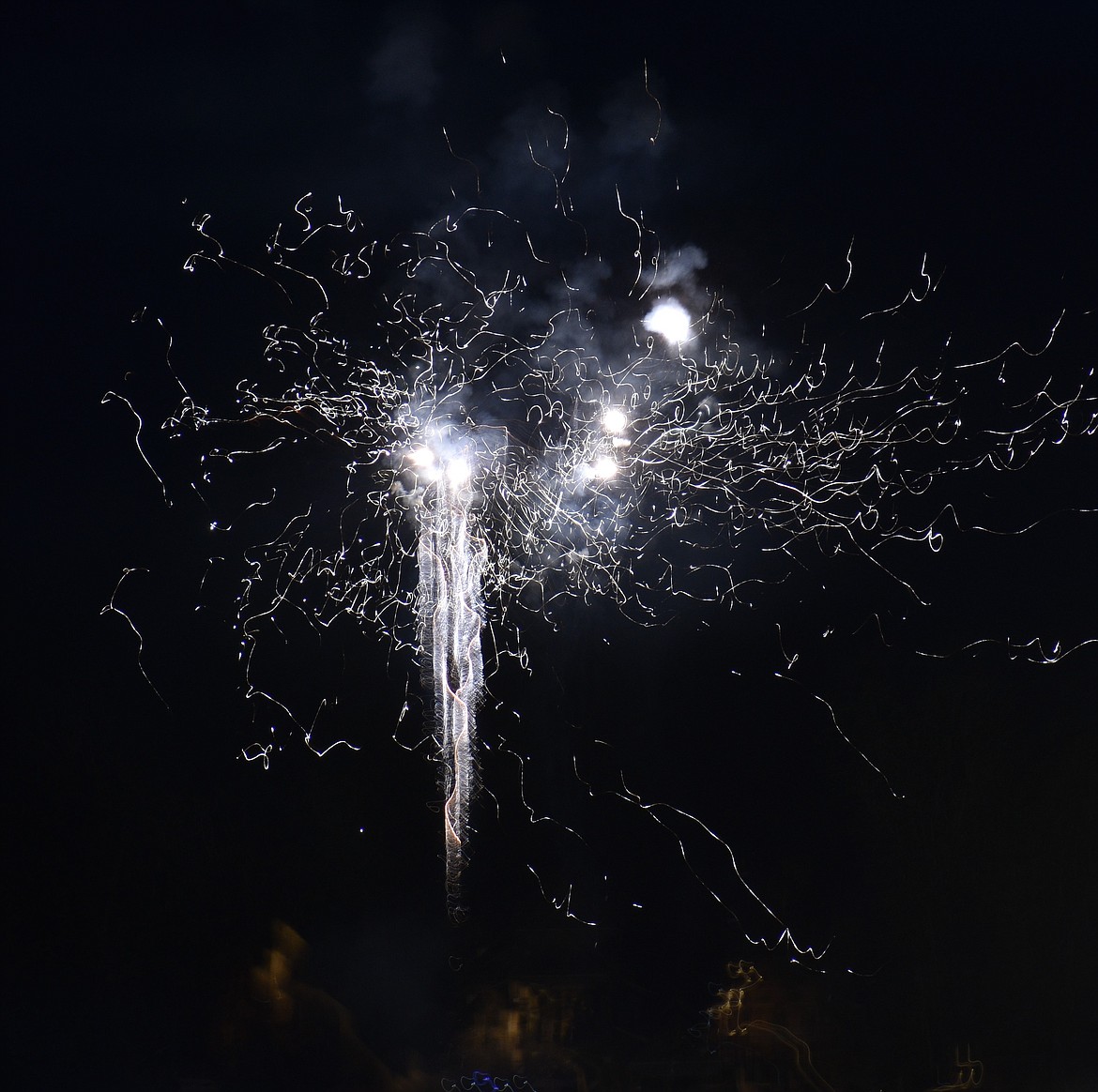 Fireworks light up Lake Pend Oreille on Sunday.