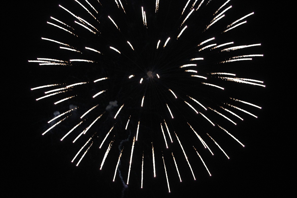 Fireworks explode in the sky Sunday at the Moses Lake Freedom Fest.