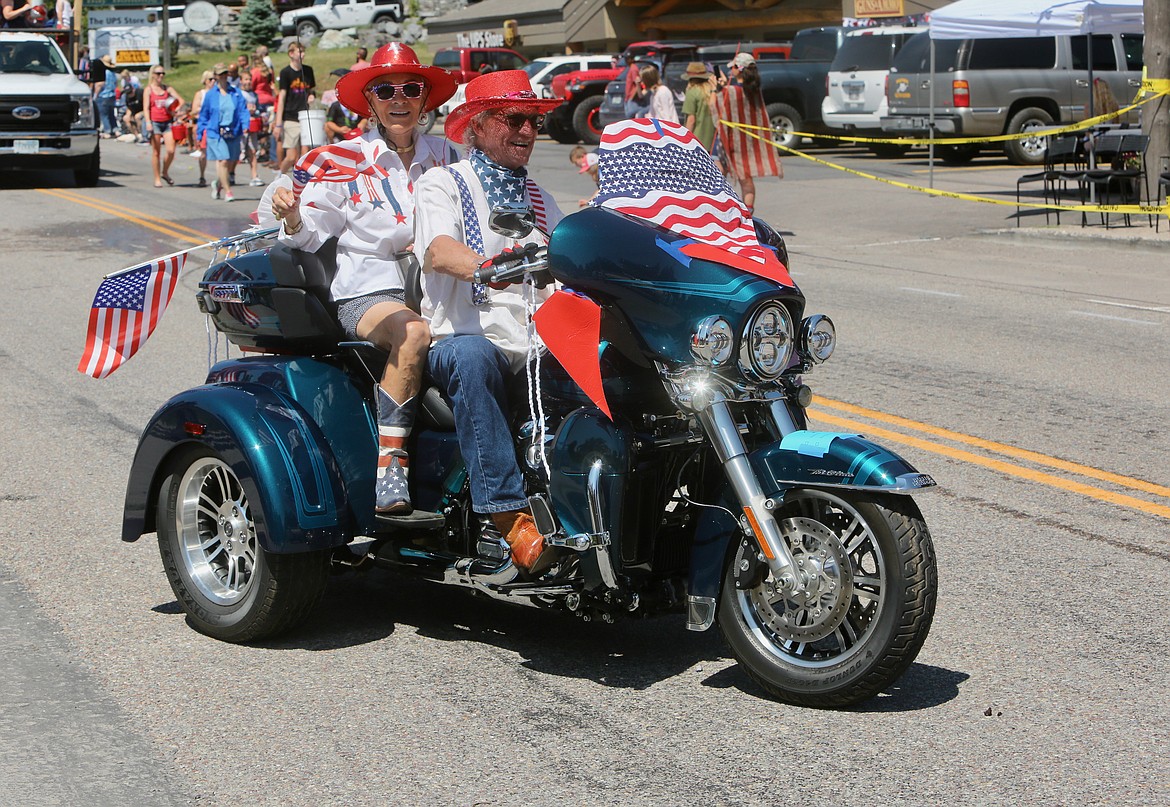 A patriotic duo weave down Grand Drive during the Bigfork Fourth of July Parade.
Mackenzie Reiss/Bigfork Eagle