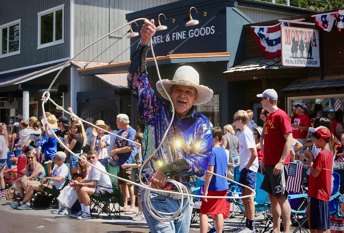 A talented cowboy dazzles the crowd with roping tricks during the Bigfork Fourth of July Parade.
Mackenzie Reiss/Bigfork Eagle