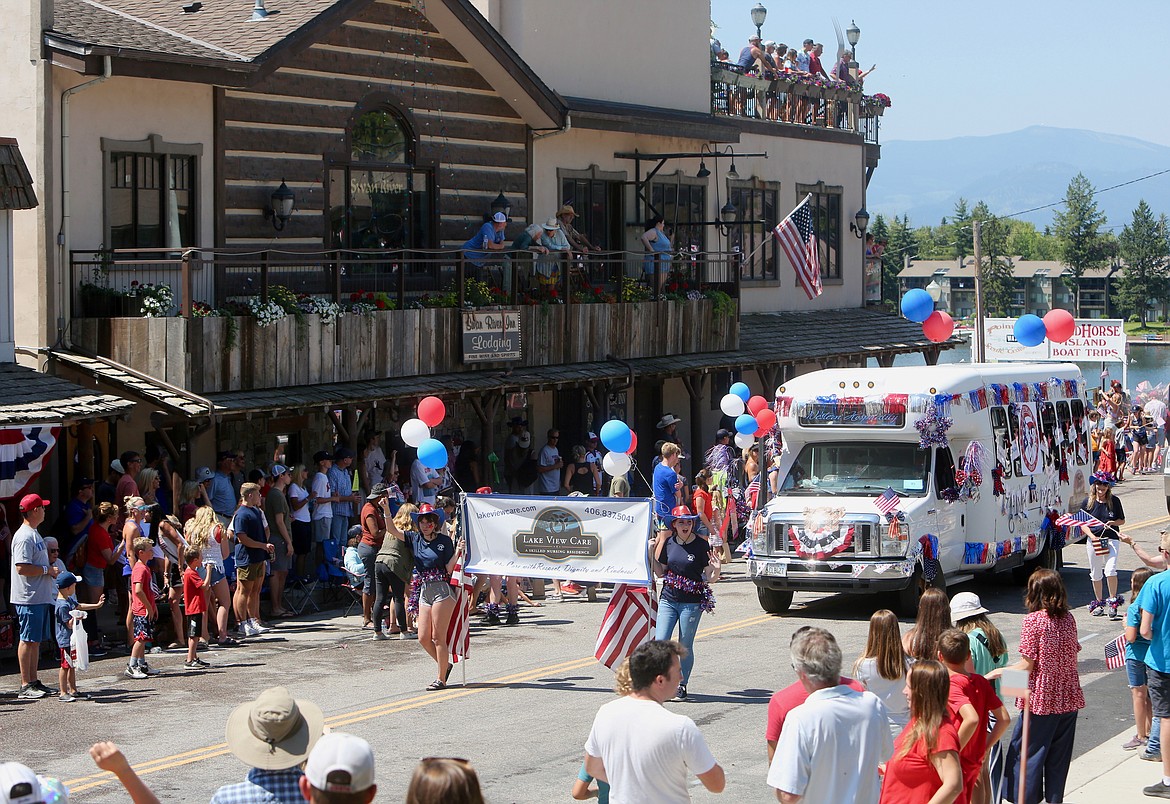 Lake View Care Center employees make their way down Grand Drive during the Bigfork Fourth of July Parade.
Mackenzie Reiss/Bigfork Eagle
