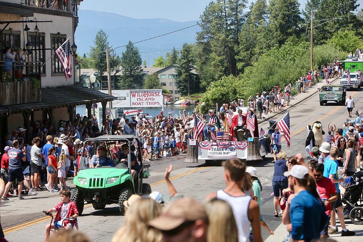 Floats cruise down Grand Drive during the Bigfork Fourth of July Parade.
Mackenzie Reiss/Bigfork Eagle