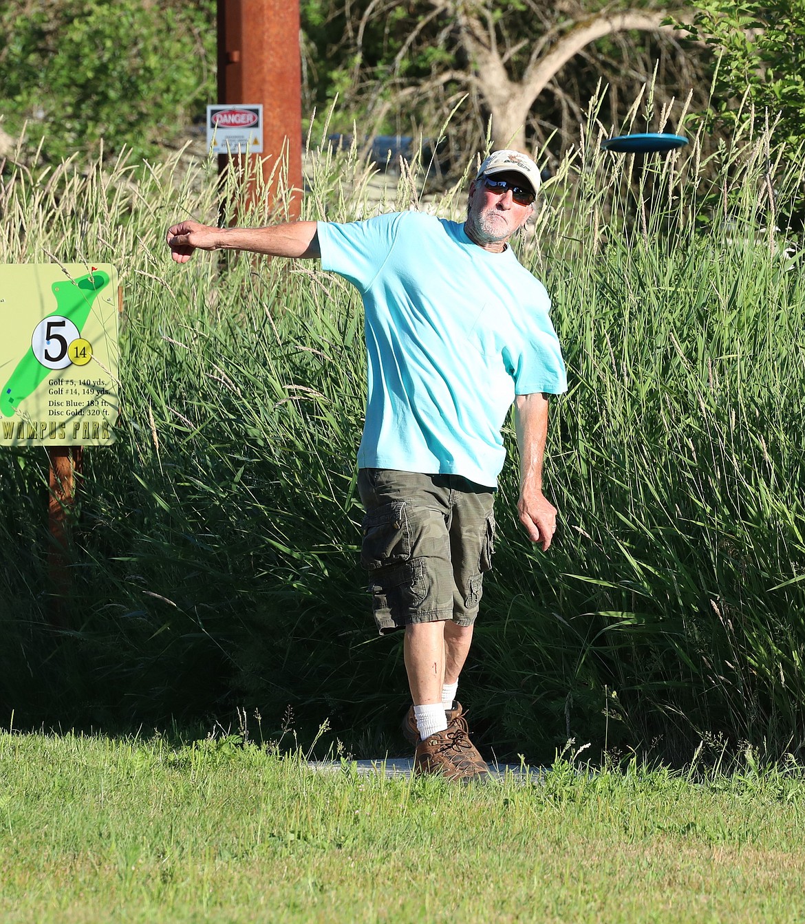 Scenes from Monday's Wampus Park disc golf tourney.