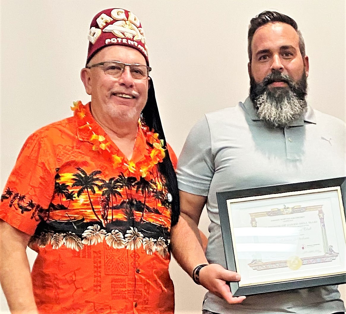 The Shriners recently honored Jared Bell for his 14 years of service and his six years serving as president of Lake County Search And Rescue. (Courtesy photo)