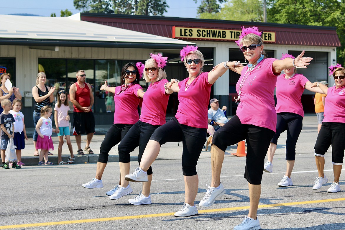 The Blazen Divaz danced up Seltice Way in the Post Falls Festival parade Saturday morning. From left: Connie Neilson, Sally Lynch, Joy Calkin and Sue Walker. HANNAH NEFF/Press