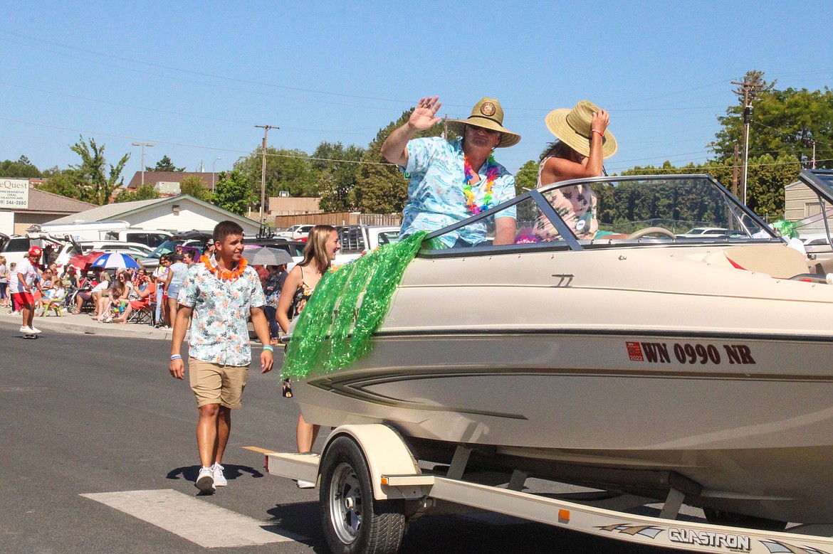 Former Royal City Police Chief Darin Smith and his wife, Angie Smith, were the grand marshals at the Royal City Summerfest parade on Saturday.