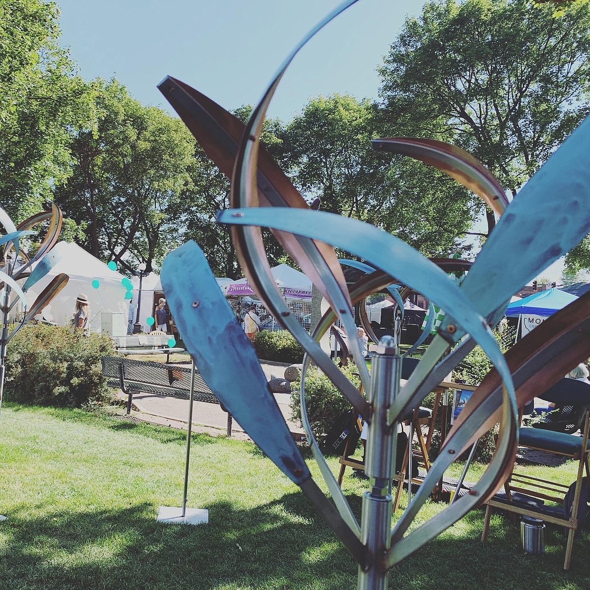 Metal sculpture is one of many mediums featured at the Hockaday Museum of Art's annual juried Arts in the Park Festival.