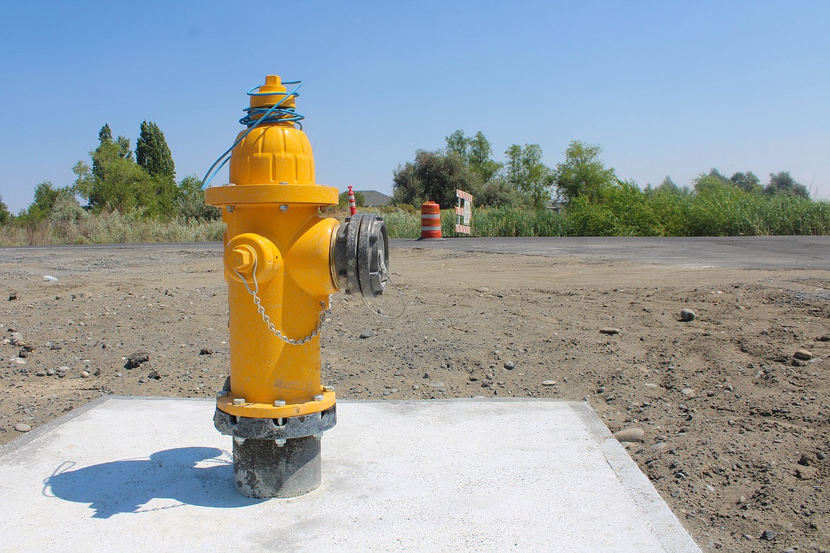 A fire hydrant sits at Montana Street, near the ongoing Sagecrest development in Mae Valley.