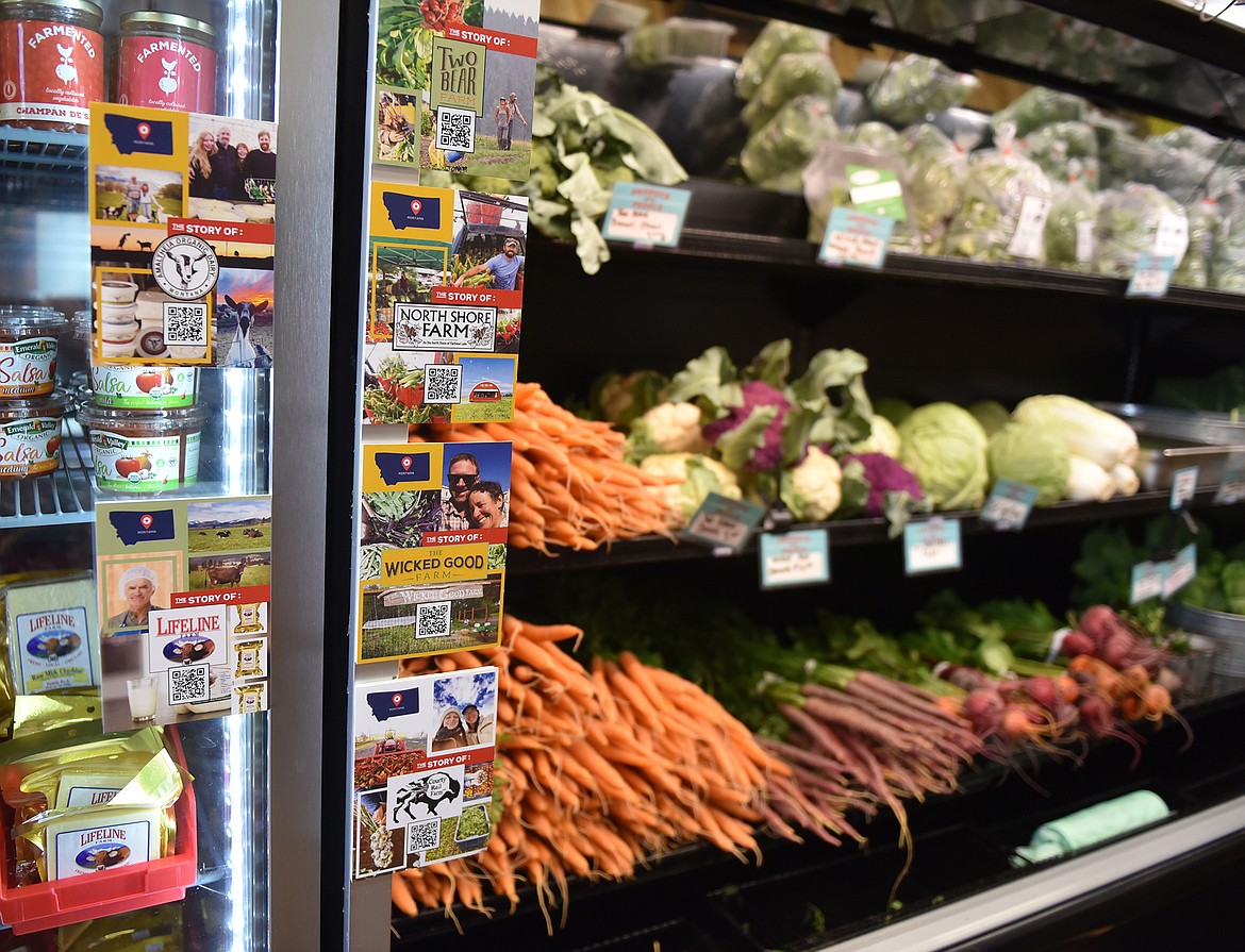 Customers at The Farmers’ Stand can find out more about the story of their food by learning about the farmers and producers behind the products sold at the market. (Heidi Desch/Whitefish Pilot)