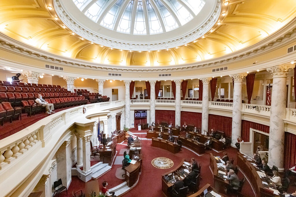 The Senate in session at the Idaho Capitol on April 6, 2021. (Otto Kitsinger for Idaho Capital Sun)