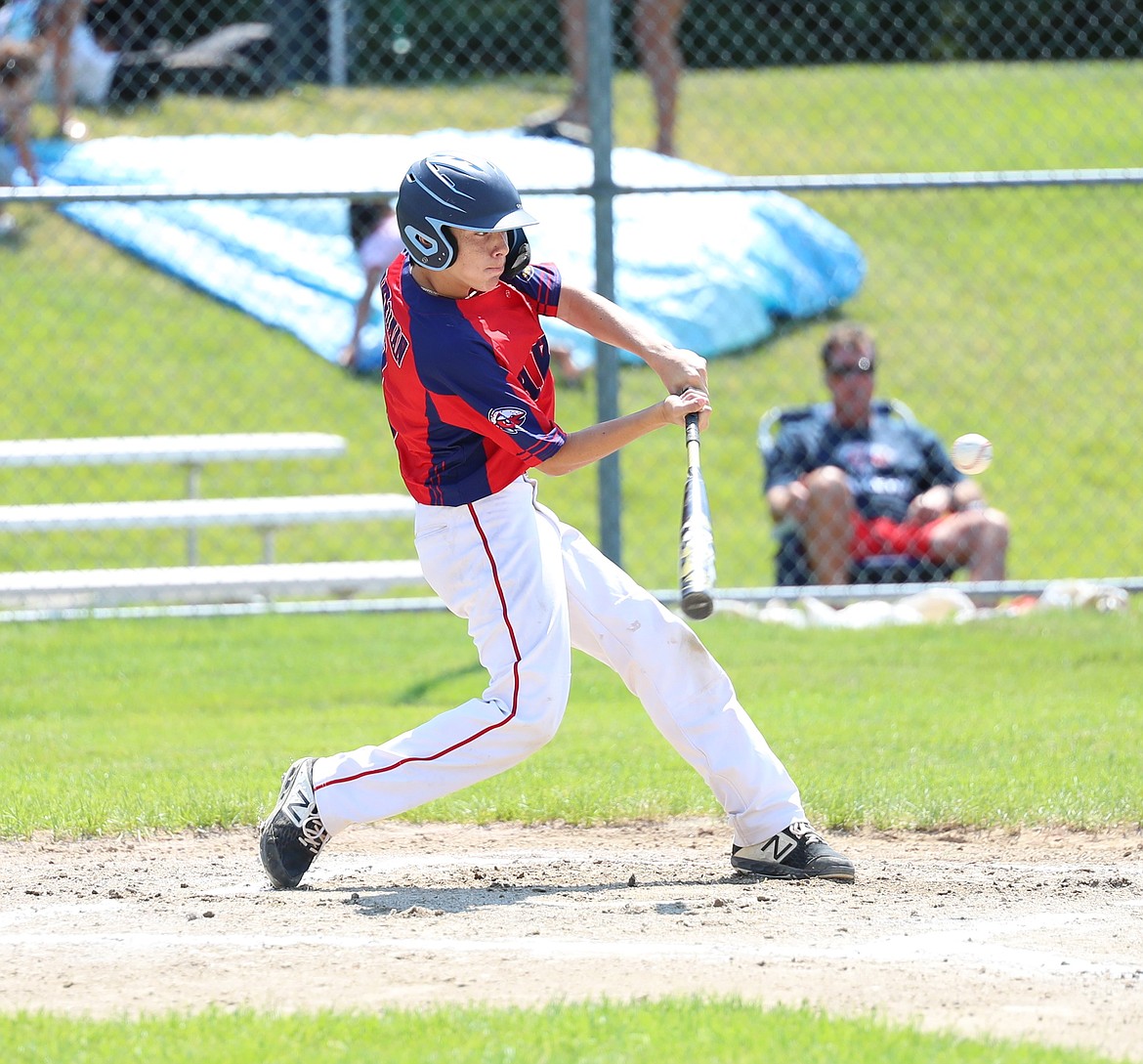 Cole Sanroman fouls off a ball on Friday.