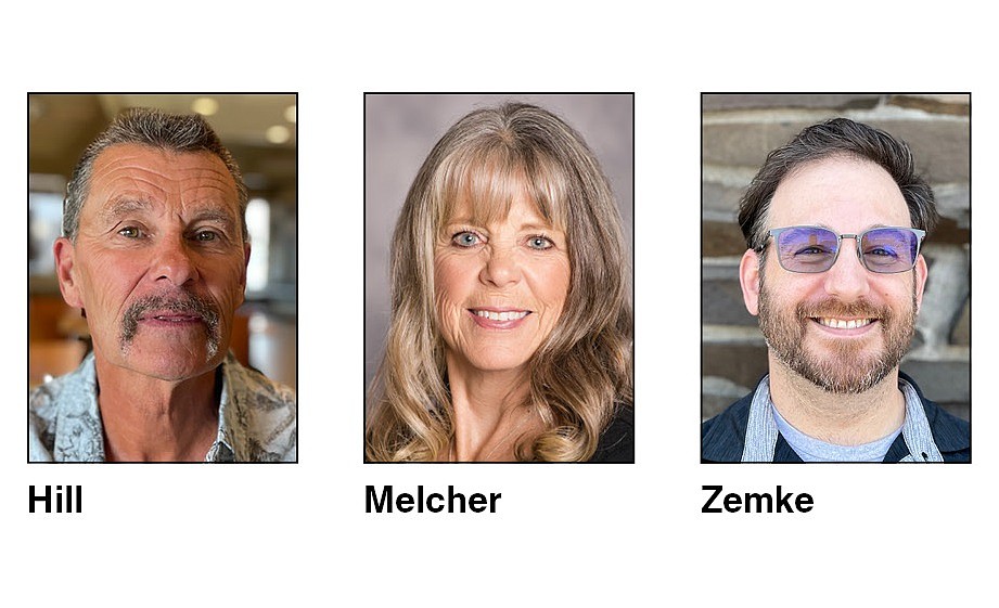 Paul Hill, left, Vickey Melcher, center, and Noah Zemke are running for a seat on the Moses Lake School Board.