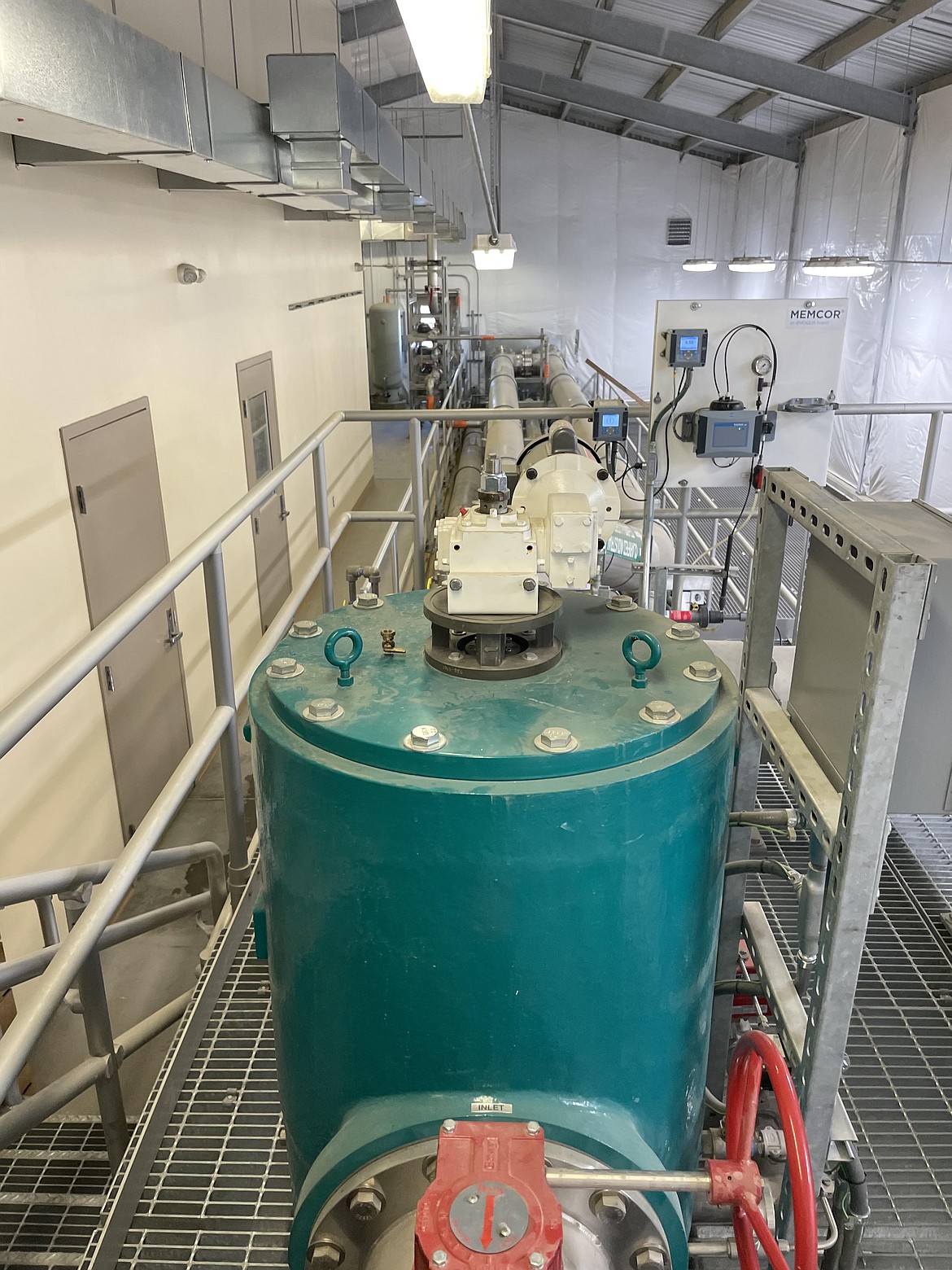 Pumps, tanks and pipes in one of the the Quincy Wastewater Reuse Utilty's three facilities.