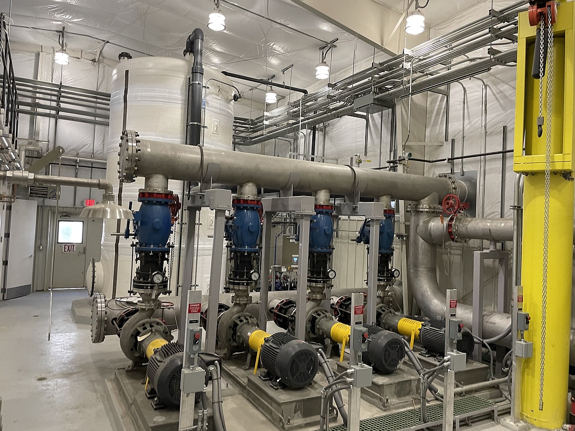 Pumps and pipes in on of the the Quincy Wastewater Reuse Utilty's three facilities.