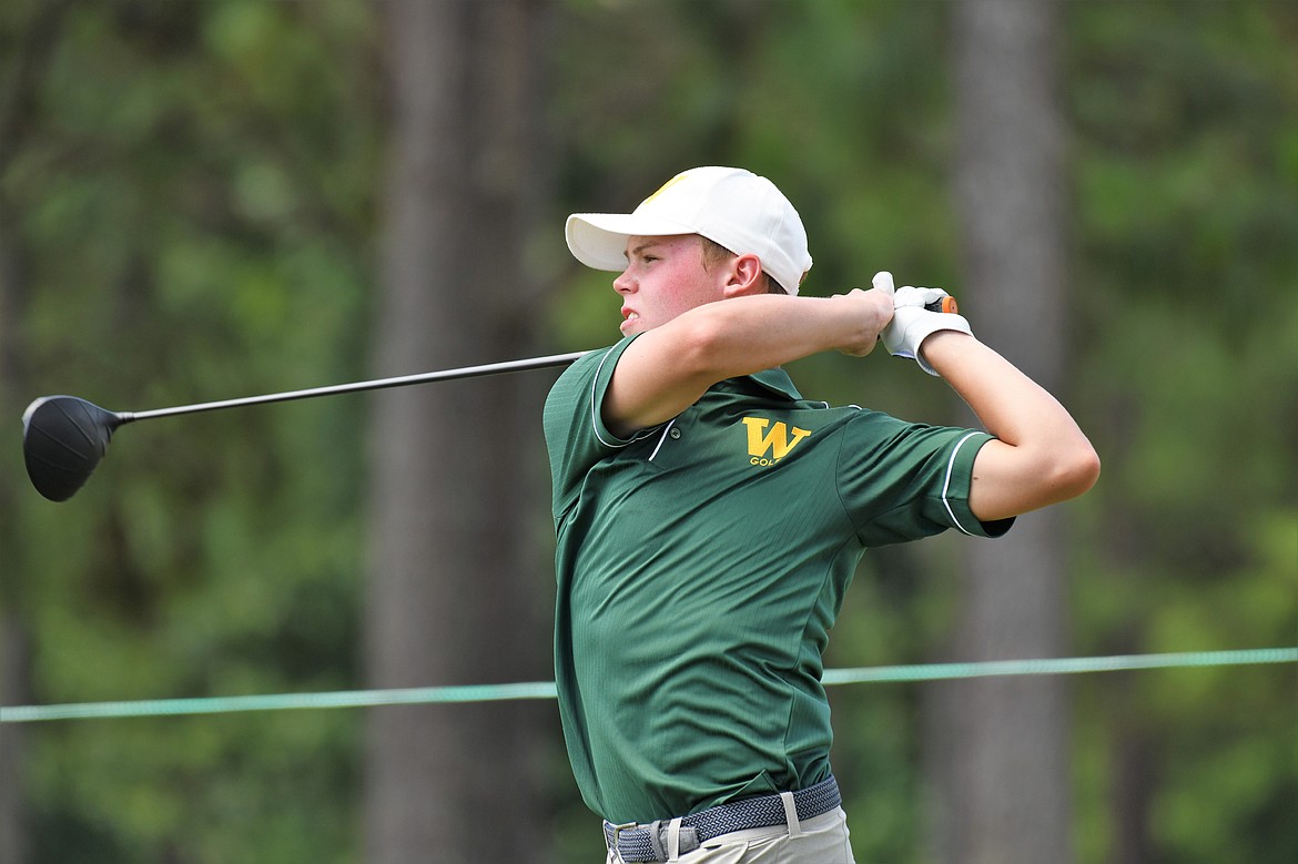 Whitefish's Johnny Nix watches his shot while recently playing at the High School Golf National Invitational at Pinehurst Resort. (Jeff Doorn photo)