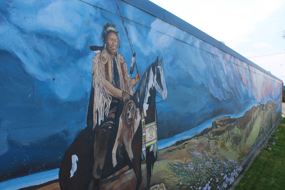 “A Man of Peace” mural by Patricia Jensen, one of downtown Moses Lake’s assets honoring Chief Moses, leader of the Sinkahyoos people in Sinkiuse Square, would be within the proposed Creative District.