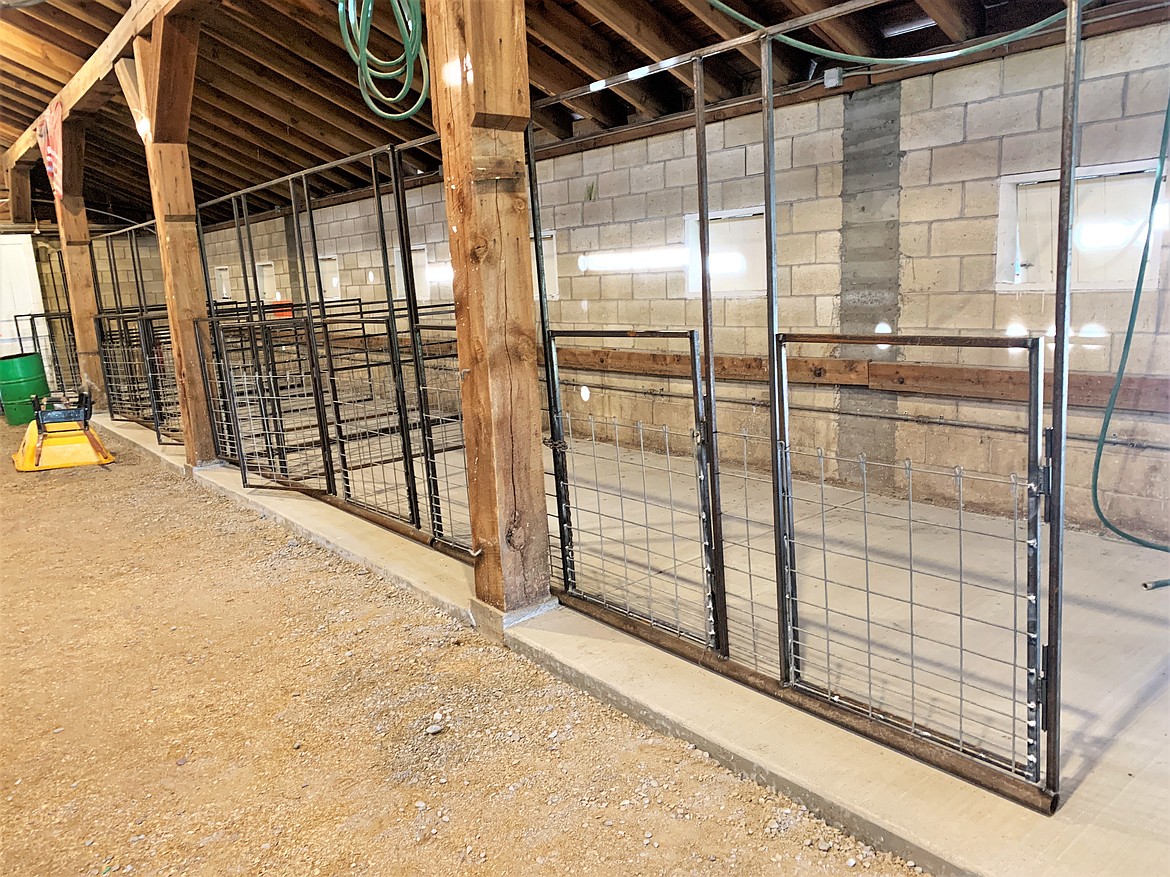 The finished slab and new metal pens were ready for show hogs to arrive this week for the Lake County Fair. (Scot Heisel/Lake County Leader)