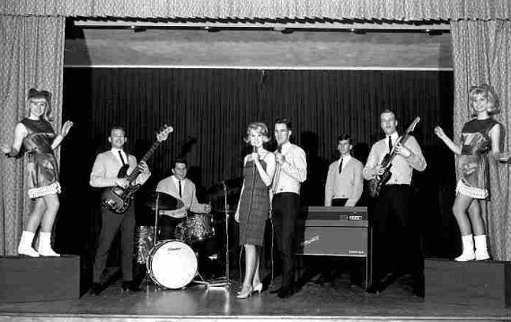 Ron Covey (guitar player on the right) performs with Marsha Maye & the Ravens, a Moses Lake band active 1963-1967.  “We were from Moses Lake, Washington, and toured the Pacific Northwest for several years. Marsha started her professional singing career at age 13 and therefore, being underage, was chaperoned by our Mom who incidentally loved R&R music.  Having a chaperone also made it easier to include the dancers in our travels.” - Ron Covey in 2011.