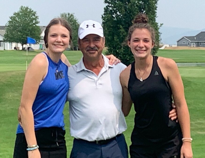 Demi Driggs, Timothy Morton and Alexa Tuinstra pose for a photo at Monday's Inland Empire PGA Pro-Junior at Prairie Falls Golf Club.