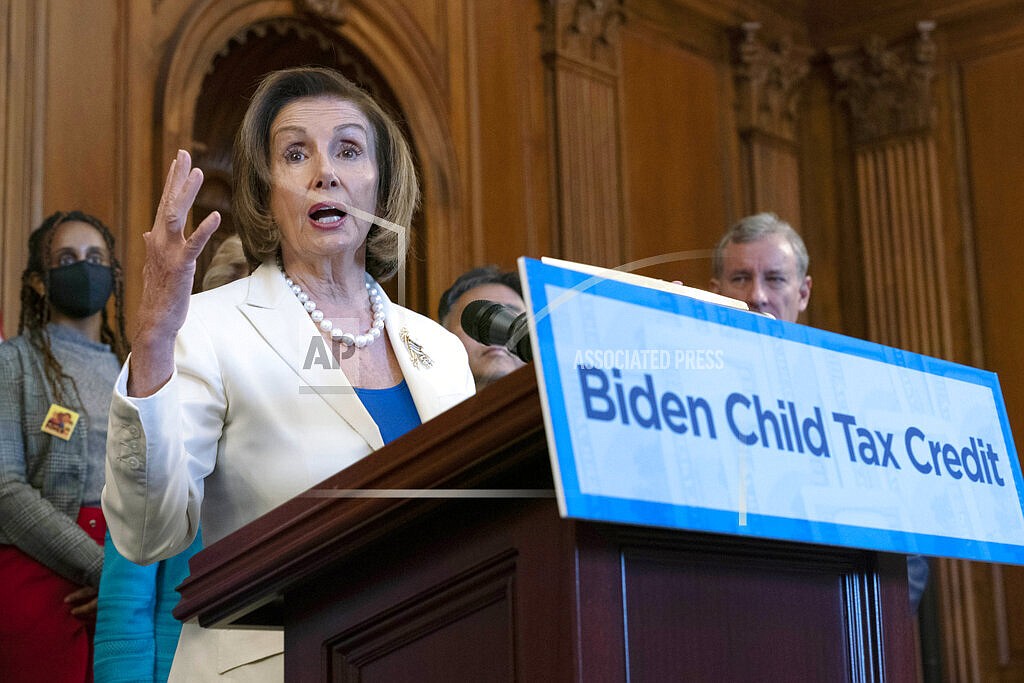 In this July 20, 2021 photo, Speaker of the House Nancy Pelosi, D-Calif., speaks during a news conference, on Capitol Hill in Washington. Pelosi is rejecting two Republicans tapped by House GOP Leader Kevin McCarthy to sit on a committee investigating the Jan. 6 Capitol insurrection. She cited the “integrity” of the investigation. Pelosi said in a statement Wednesday that she would not accept the appointments of Indiana Rep. Jim Banks, whom McCarthy picked to be the top Republican on the panel, or Ohio Rep. Jim Jordan. (AP Photo/Jose Luis Magana)