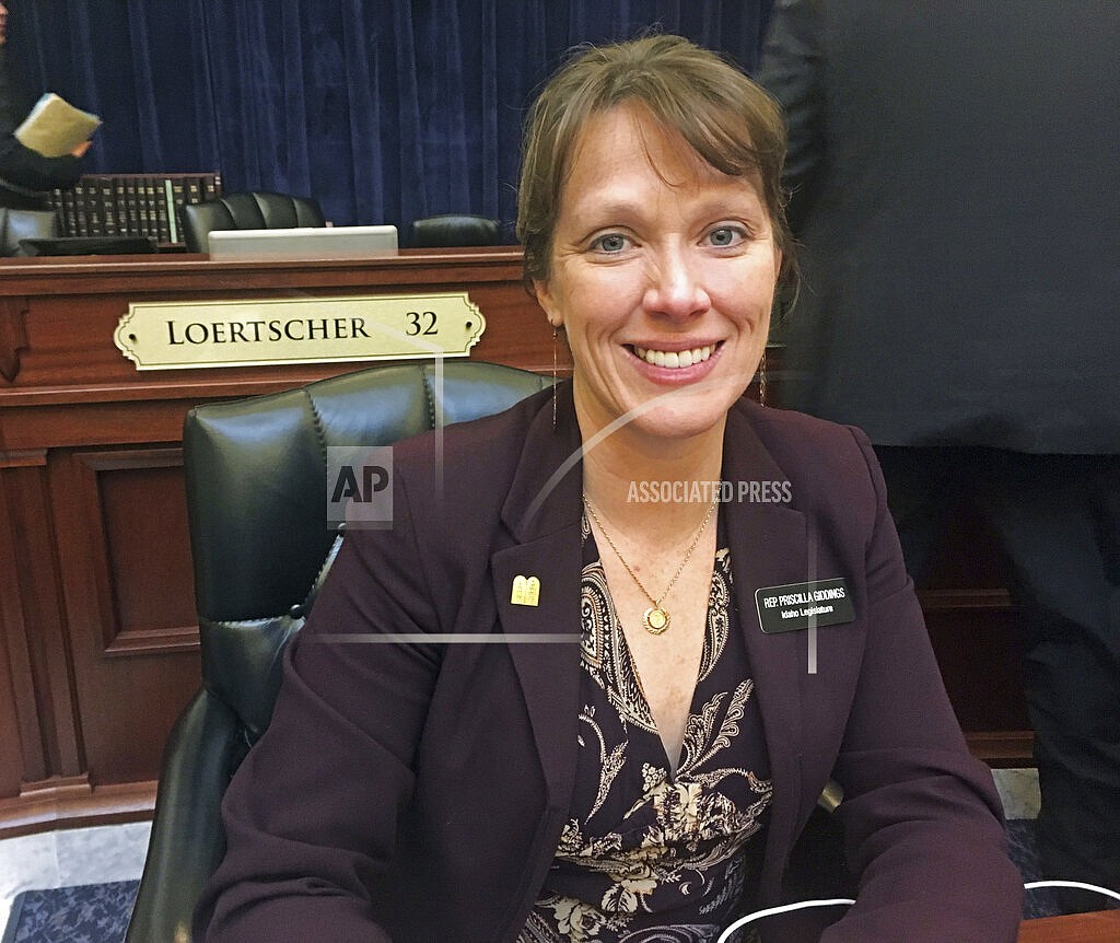 FILE - In this Thursday, March 1, 2018, file photo, Idaho Republican state Rep. Priscilla Giddings sits at the Capitol in Boise. The Idaho lawmaker who publicized the name of an intern who accused another state lawmaker of rape will face a legislative ethics hearing next month. The House Ethics Committee announced Tuesday, July 20, 2021, that it found probable cause that Giddings engaged in "conduct unbecoming a representative." (AP Photo/Kimberlee Kruesi, File)