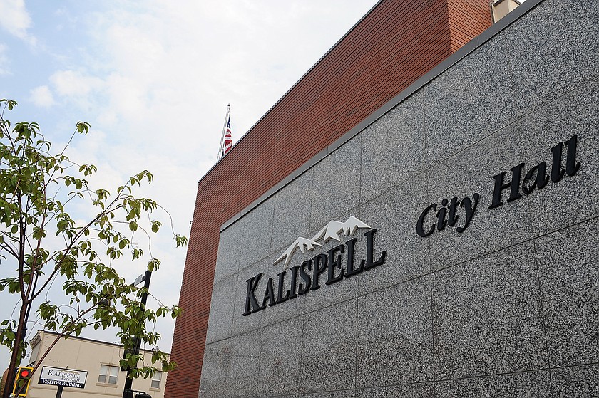Kalispell City Hall is seen at the corner of First Avenue East and Second Street East in this July 21, 2021, file photo. (Chad Sokol/Daily Inter Lake)