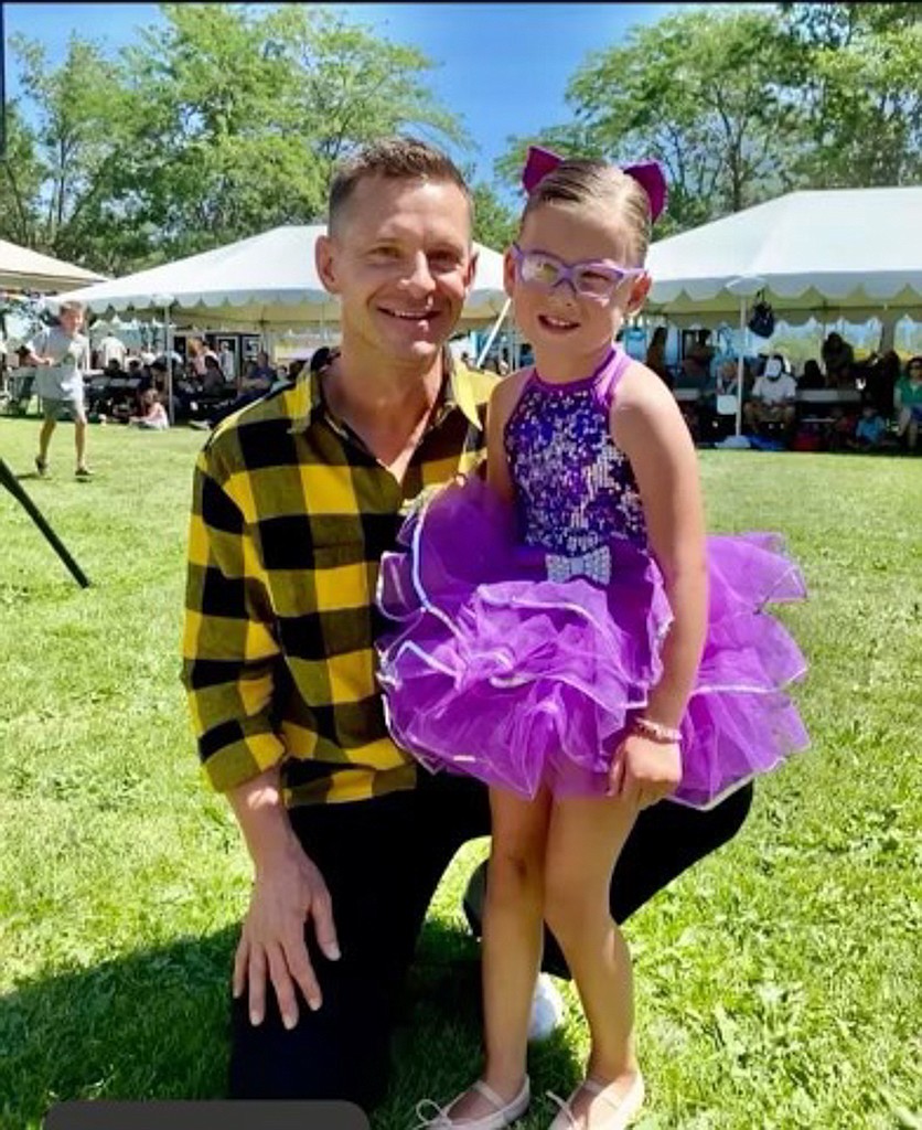 Toby Black, left, and Lulu Hardy stop for a photo at Summerfest in Royal City last month.