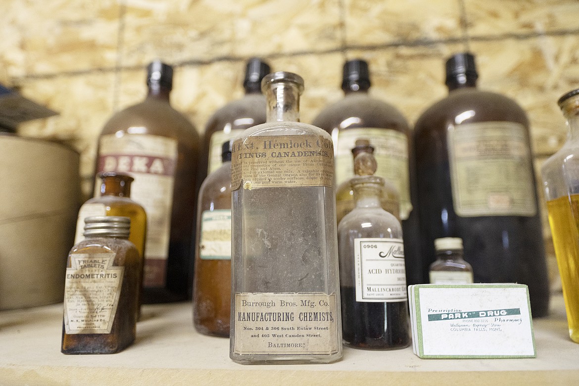 Jack Therrien's son Kevin recently discovered a number of old medicine bottles and doctor's bag when going through one of the garages at the family home. (Chris Peterson/Hungry Horse News)
