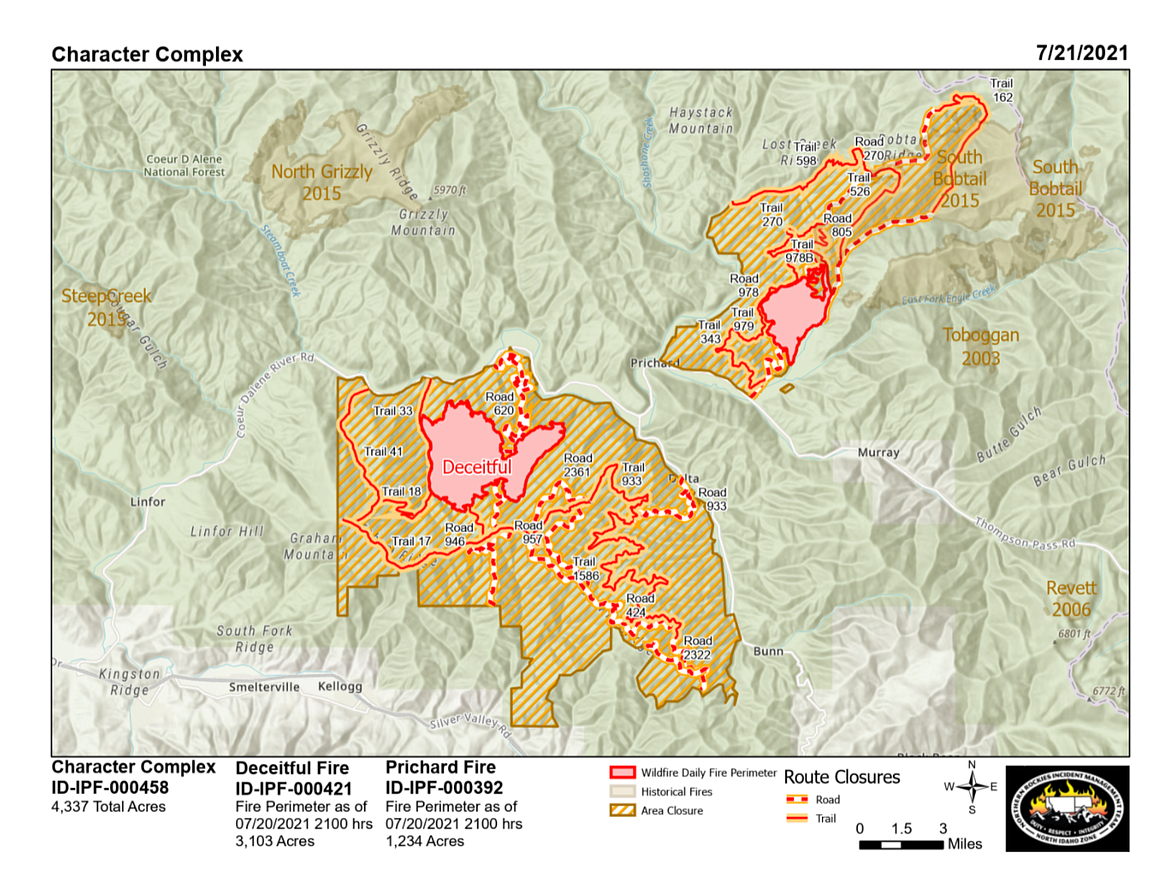 Character Complex wildfire update for July 21 | Shoshone News-Press