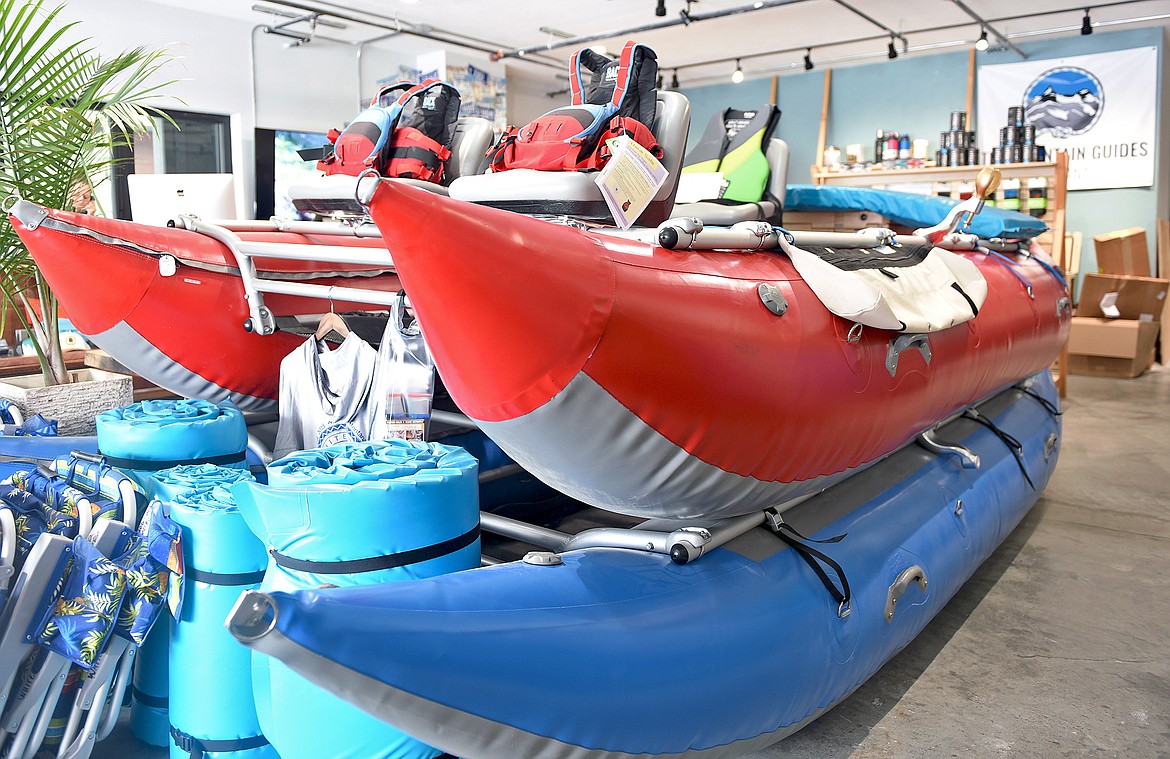 Rafts are on sale inside Whitefish Outfitter's new Central Avenue store. (Whitney England/Whitefish Pilot)