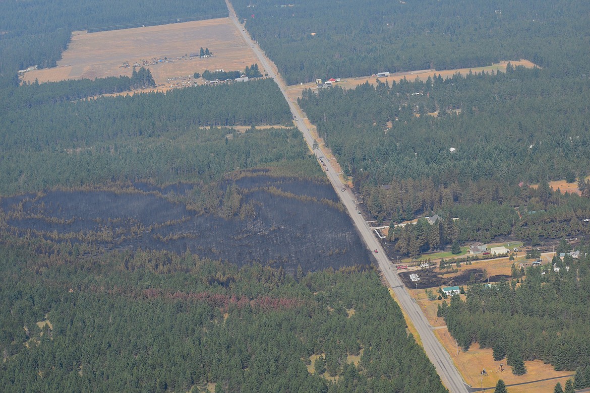 Pilot Mike Kincaid captured this shot Saturday of the blaze that forced the evacuation of Silverwood Theme Park and a number of homes north of the Coeur d'Alene area.
MIKE KINCAID/Special to The Press